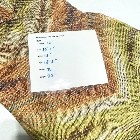 Tracy Reese Zig Zag Rafia Cross Back Shift in Tobacco color size S - Picture 13 of 15